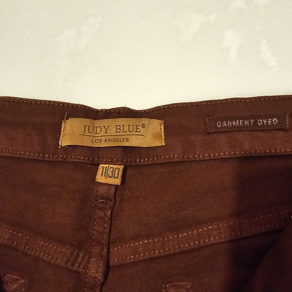 Judy Blue Maroon Relaxed Jeans High-Waisted Wide-Leg - Picture 6 of 6